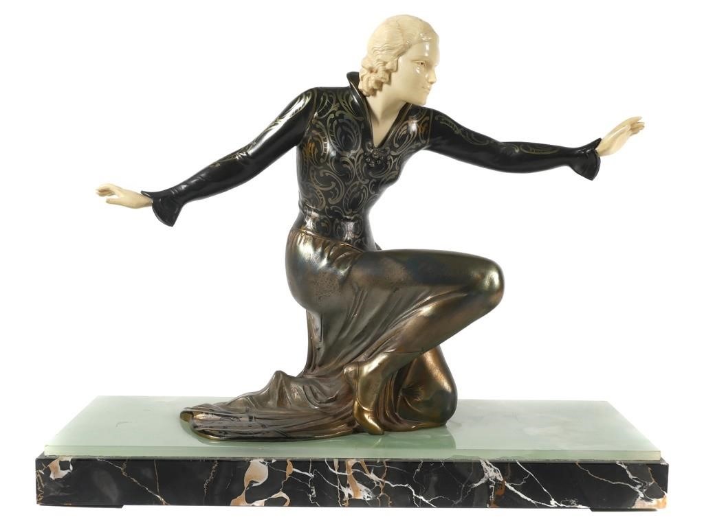 ART DECO SCULPTURE, DANCING WOMAN