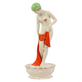 ART DECO SEMI-NUDE FIGURAL POR