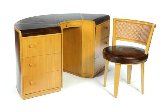 ART DECO SEMICIRCULAR DESK AND