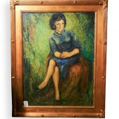 ART DECO SIGNED OIL ON CANVAS