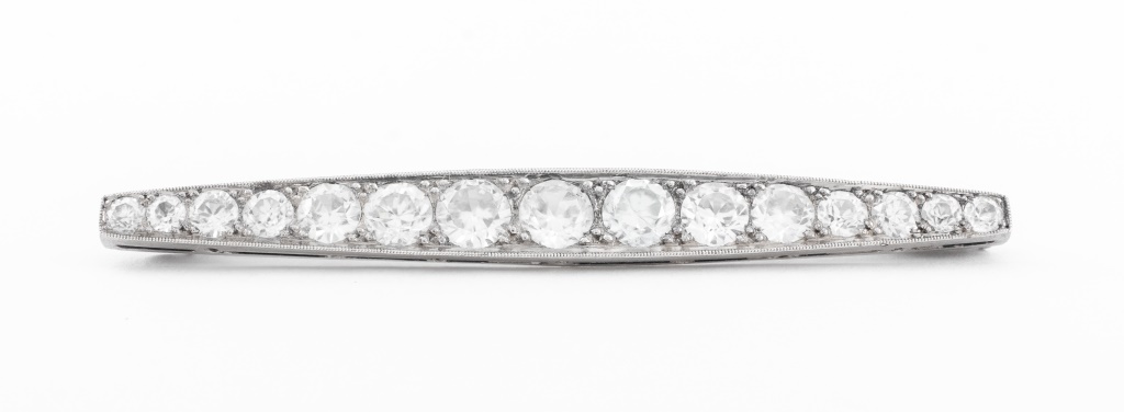 ART DECO SILVER WHITE TOPAZ