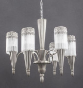 ART DECO SILVERED BRONZE 6 ARM