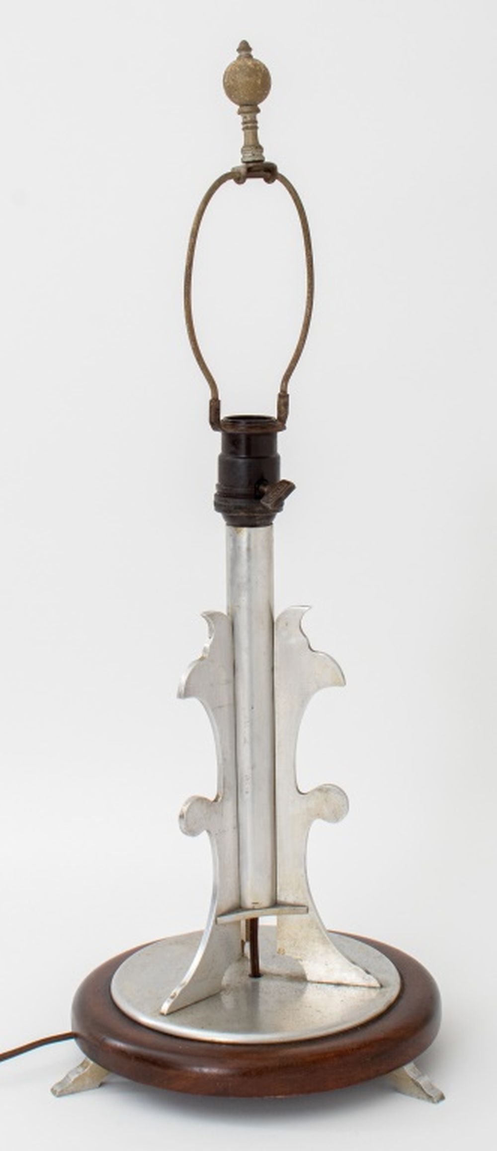ART DECO SILVERED PALM TABLE LAMP
