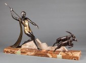 ART DECO SPELTER FIGURAL GROUP