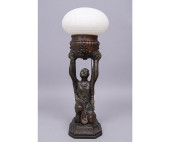 ART DECO SPELTER METAL LAMP<br