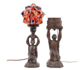ART DECO SPELTER METAL LAMP<br