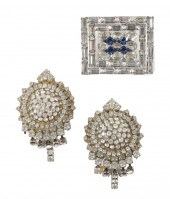ART DECO SQUARE DIAMANTE BROOC