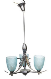 ART DECO STEEL &AMP; GLASS CHA