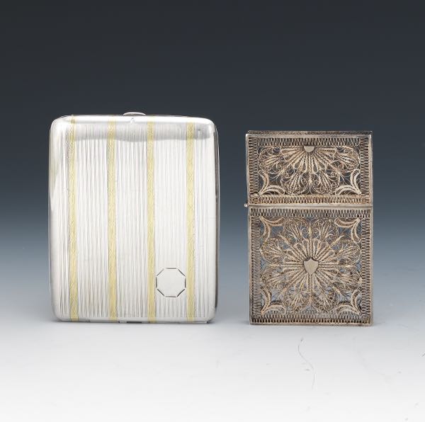 ART DECO STERLING SILVER AND 18K