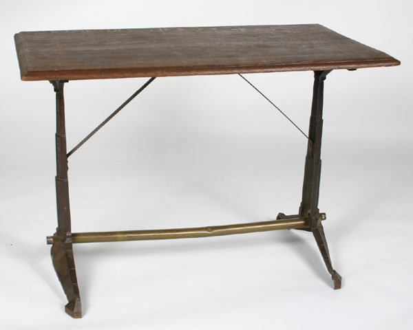 Art Deco striated cast iron base