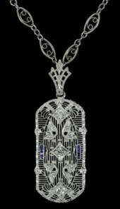 ART DECO STYLE 14K WG DIAMOND