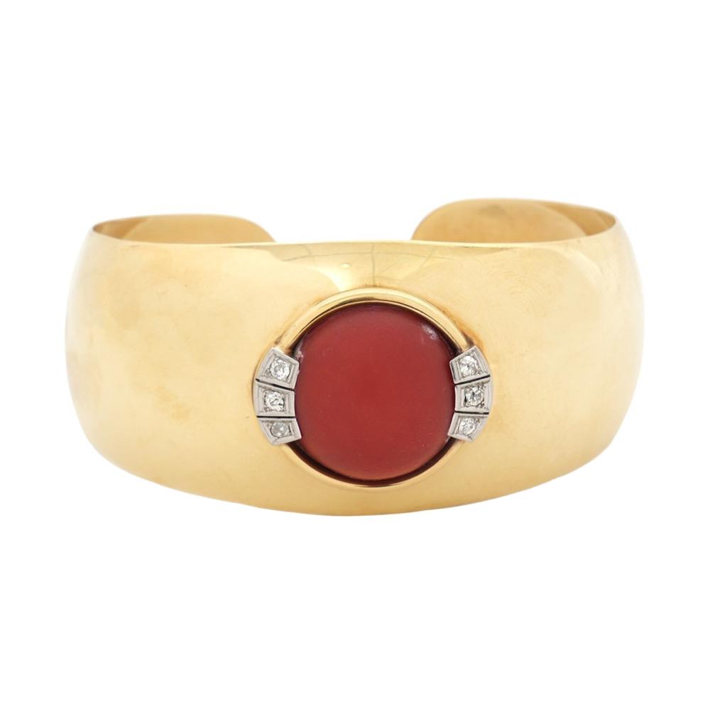 ART DECO STYLE 14K YG DIAMOND &