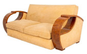 ART DECO STYLE ASH BURL UPHOLS