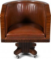 ART DECO STYLE BARREL LEATHER