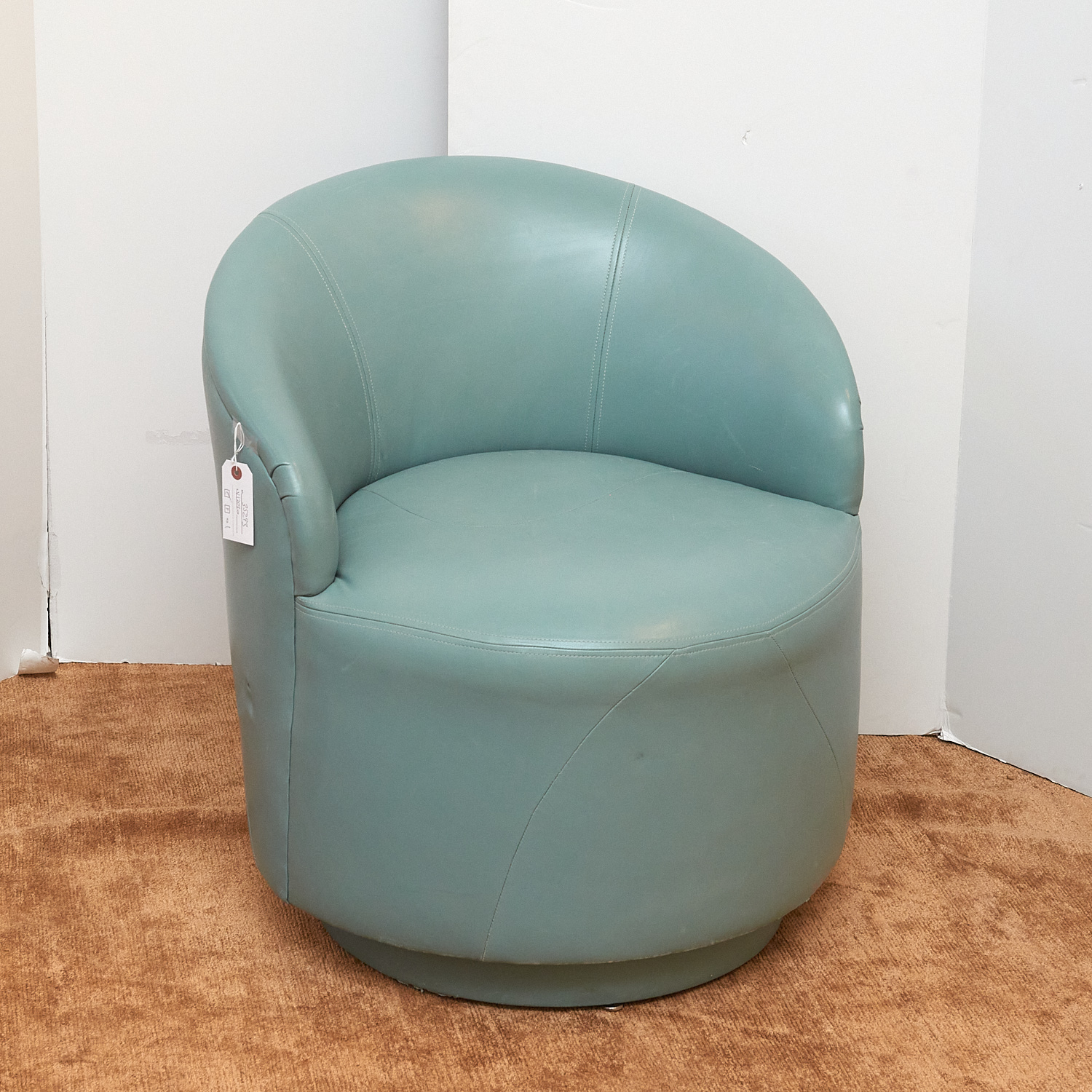 ART DECO STYLE BLUE LEATHER