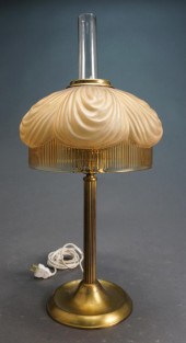 ART DECO STYLE BRASS AND AMBER
