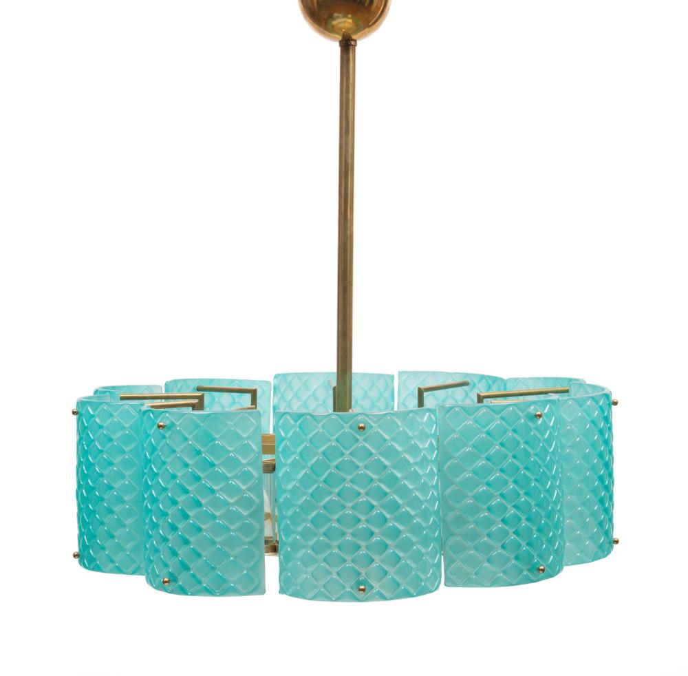 ART DECO-STYLE BRASS AND GLASS