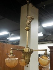 ART DECO STYLE BRASS THREE LIG