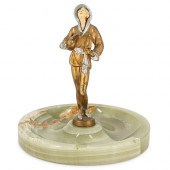 ART DECO STYLE BRONZE & ONYX A