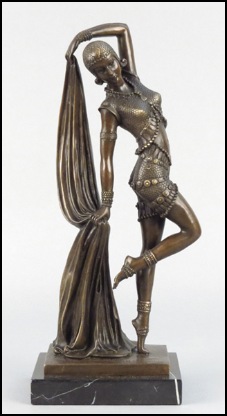 ART DECO STYLE BRONZE FEMALE