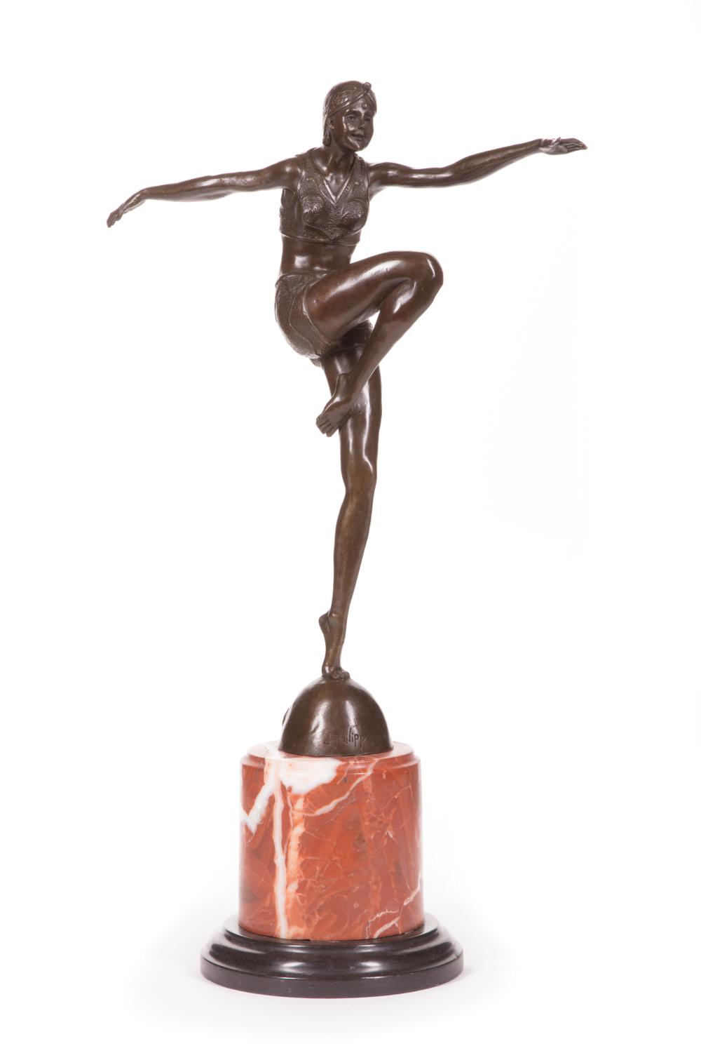 ART DECO-STYLE BRONZE FIGURE OF A