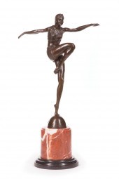ART DECO-STYLE BRONZE FIGURE O