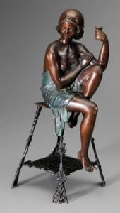 Art Deco style bronze, girl se