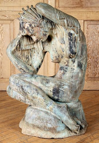 ART DECO STYLE BRONZE SEATED