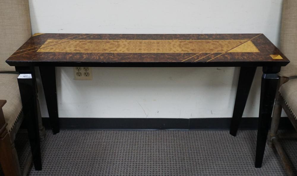 ART DECO STYLE BURL WOOD VENEER AND