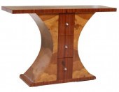 ART DECO STYLE BURLWOOD CONSOL