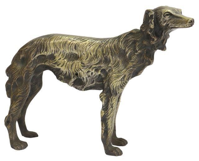 ART DECO STYLE CAST BRONZE BORZOI