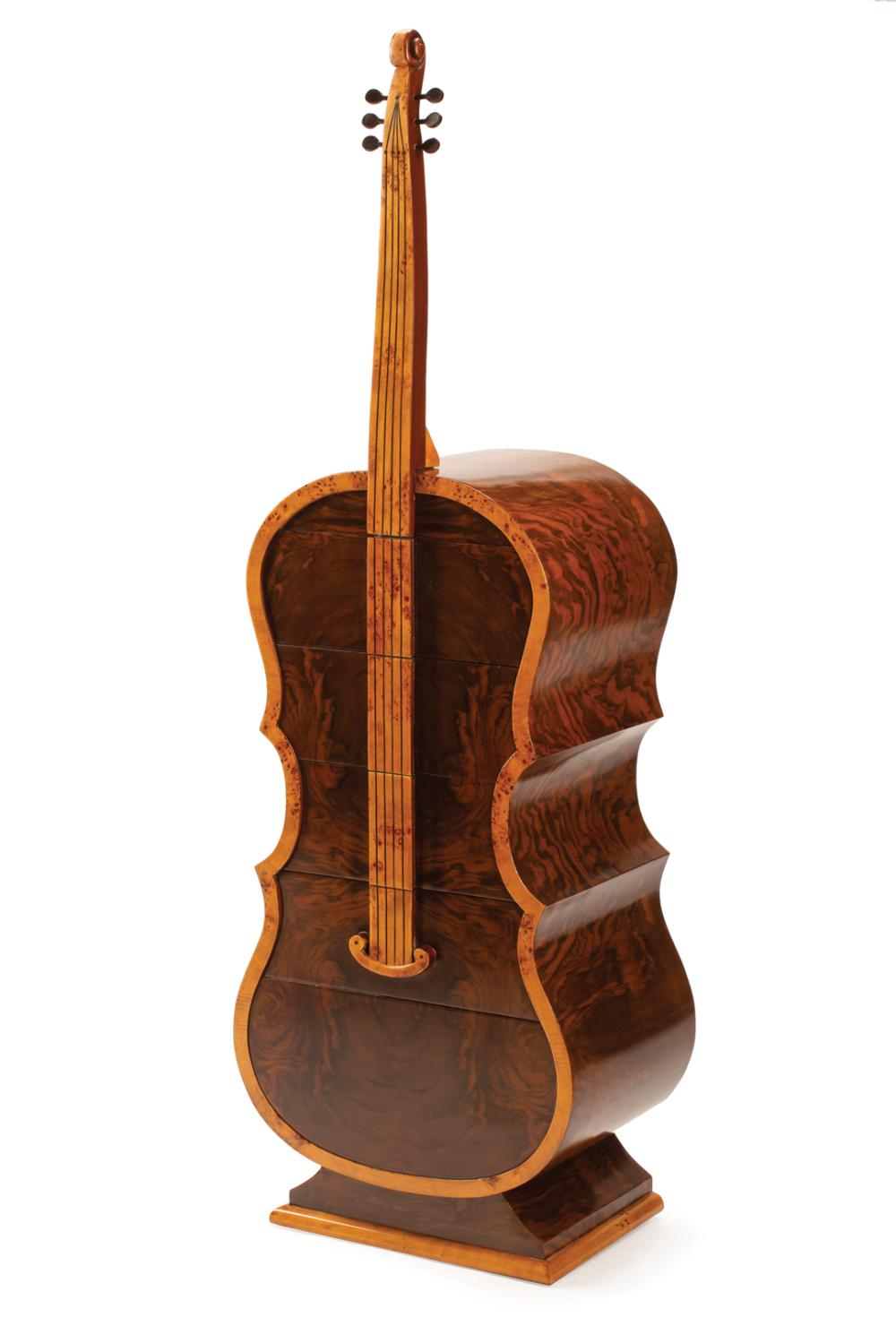 ART DECO-STYLE CELLO SHAPED CHEST