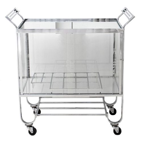 ART DECO STYLE CHROME &AMP; GLASS