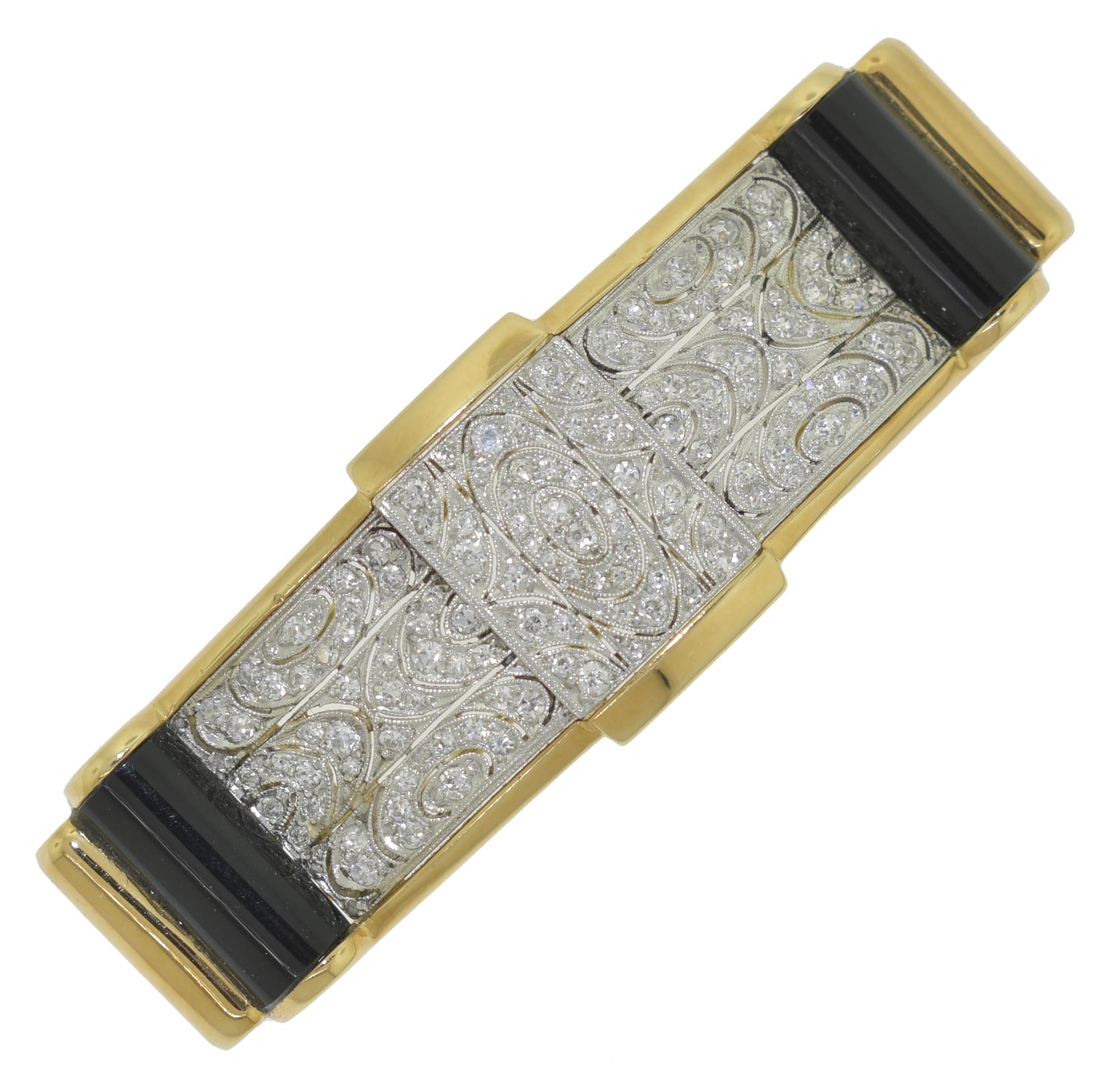 ART DECO STYLE DIAMOND & ONYX DRESS