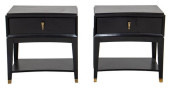 ART DECO STYLE EBONIZED BEDSID
