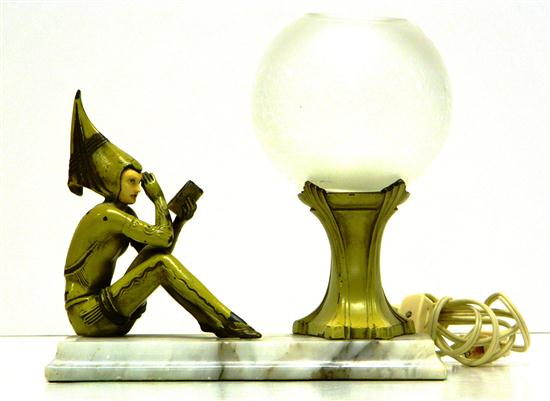 Art Deco style figural lamp  marble