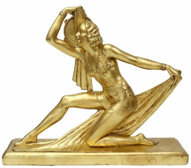 ART DECO STYLE GILT TAMBOURINE