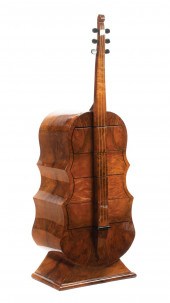 ART DECO-STYLE INLAID BURLWOOD