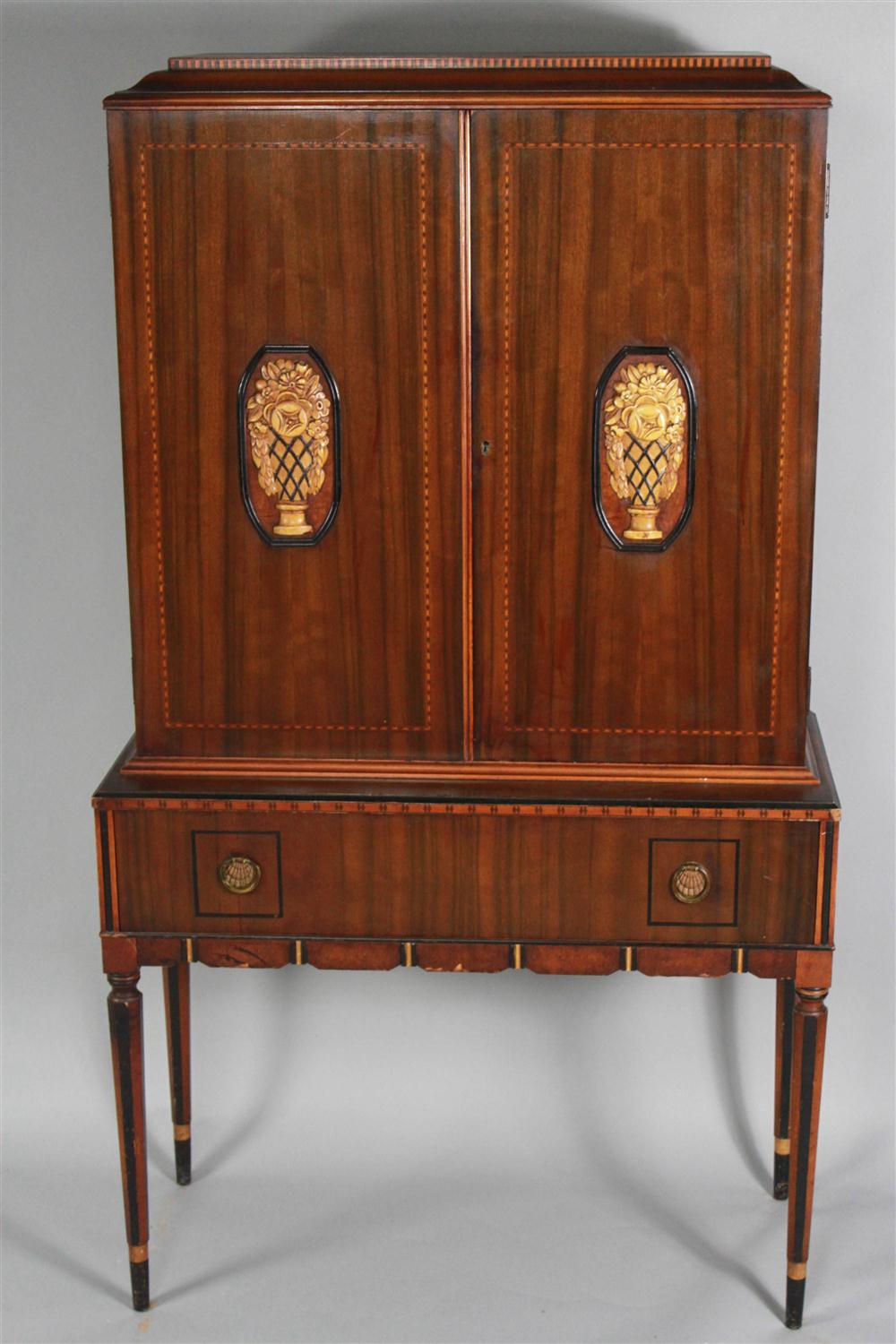 ART DECO STYLE INLAID MAHOGANY