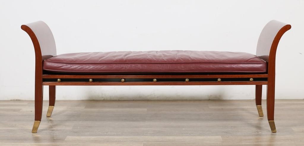 ART DECO STYLE LEATHER BENCHArt