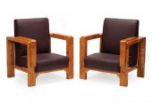 ART DECO-STYLE LEATHER, BURLWO