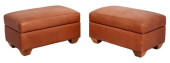 ART DECO STYLE LEATHER OTTOMAN