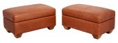 ART DECO STYLE LEATHER OTTOMAN