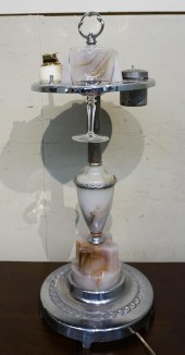 ART DECO STYLE ONYX AND CHROME
