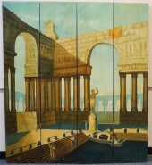ART DECO STYLE PAINTED AND DEC