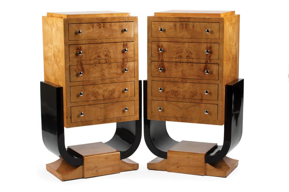 ART DECO-STYLE PARCEL EBONIZED TALL