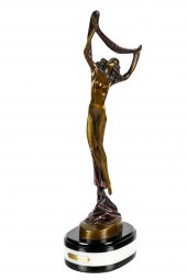 ART DECO-STYLE PATINATED BRONZ