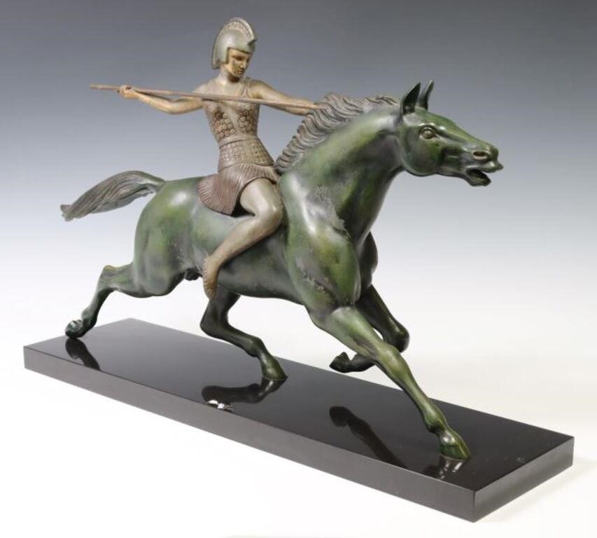 ART DECO STYLE PATINATED METAL