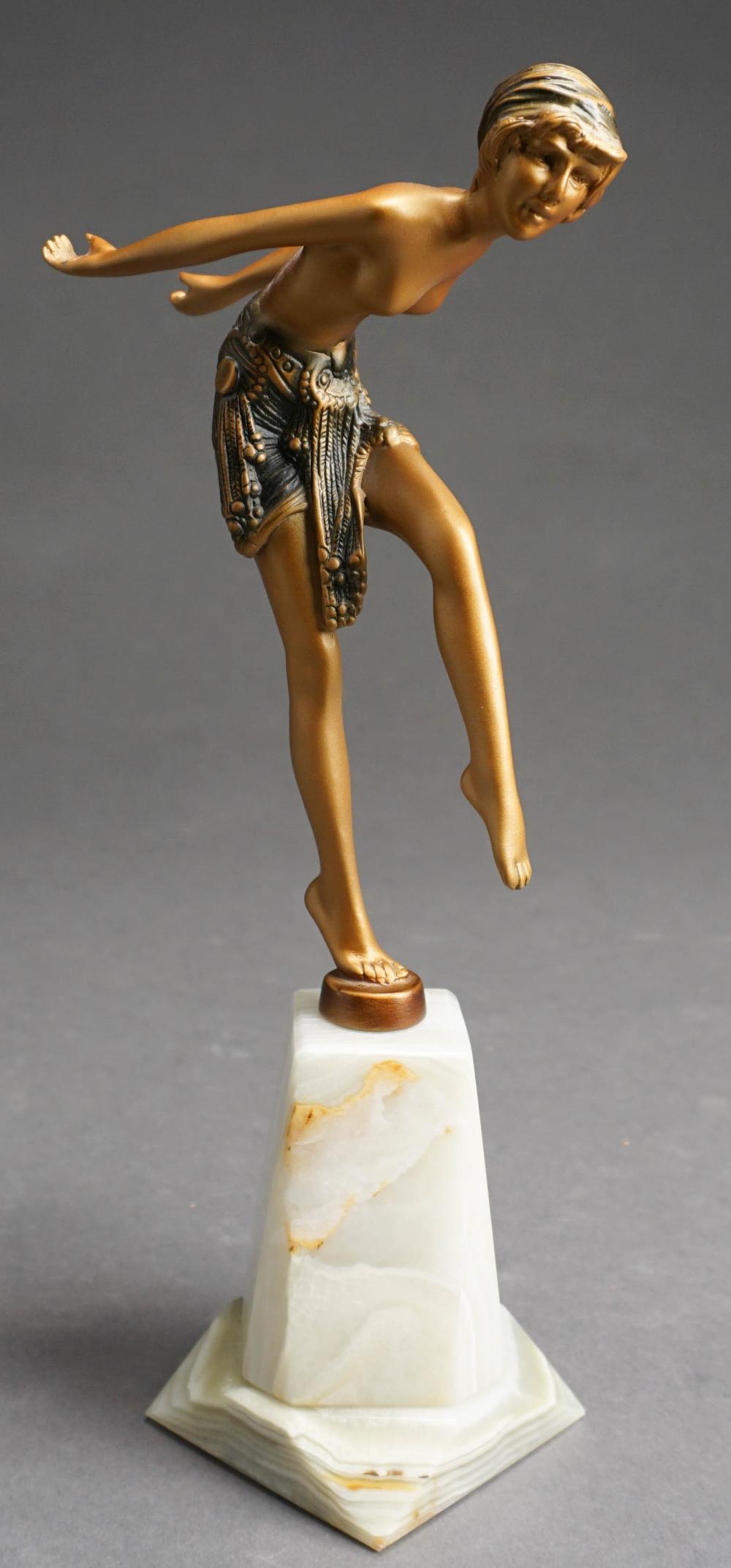 ART DECO STYLE PATINATED METAL