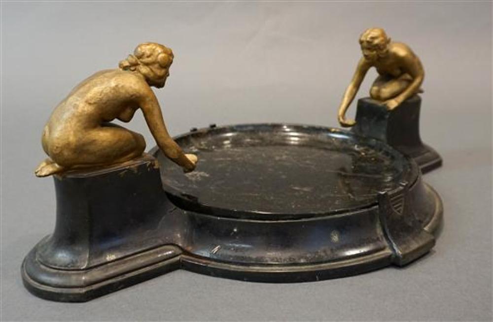 ART DECO STYLE, PATINATED METAL AND